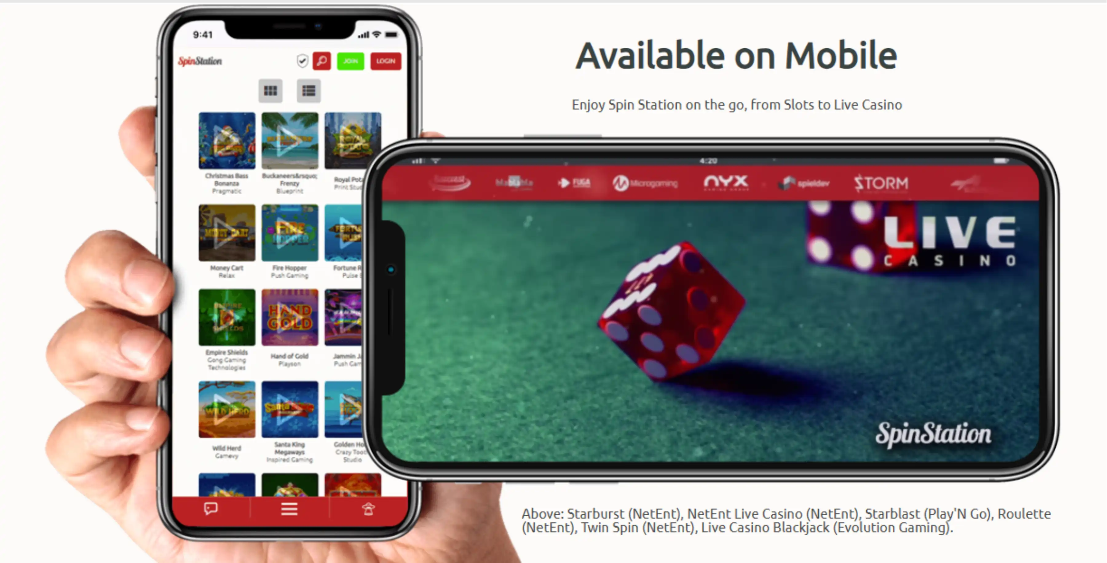 SpinStation Casino App Screenshot